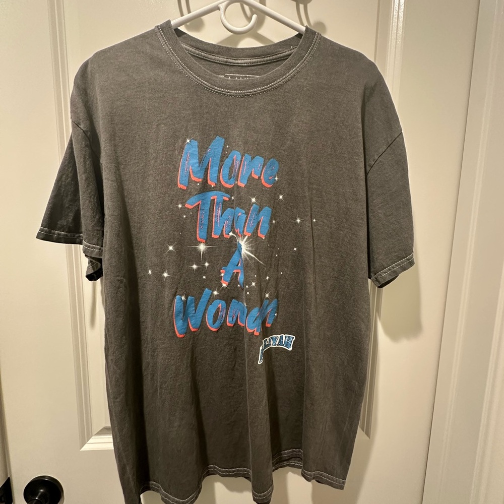 Urban Outfitters Charcoal Graphic Tee with Blue & Red Accent Text